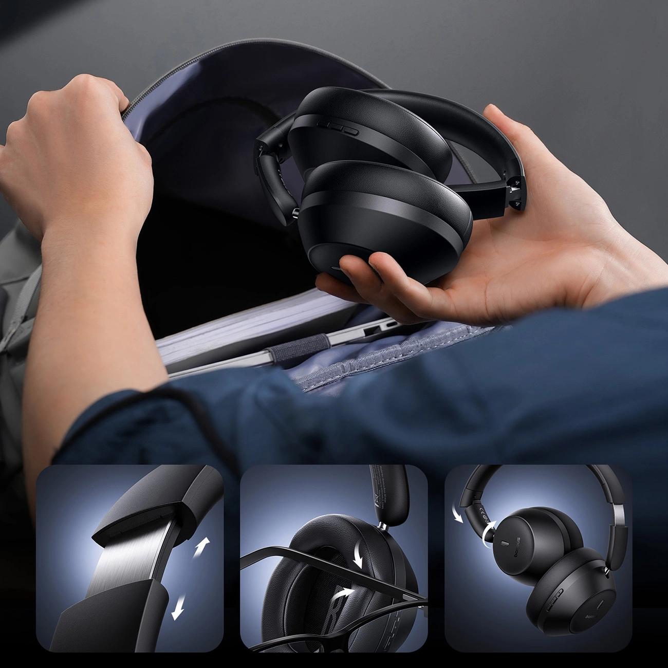 Baseus Bass 30 Max Wireless Headphones - Svart