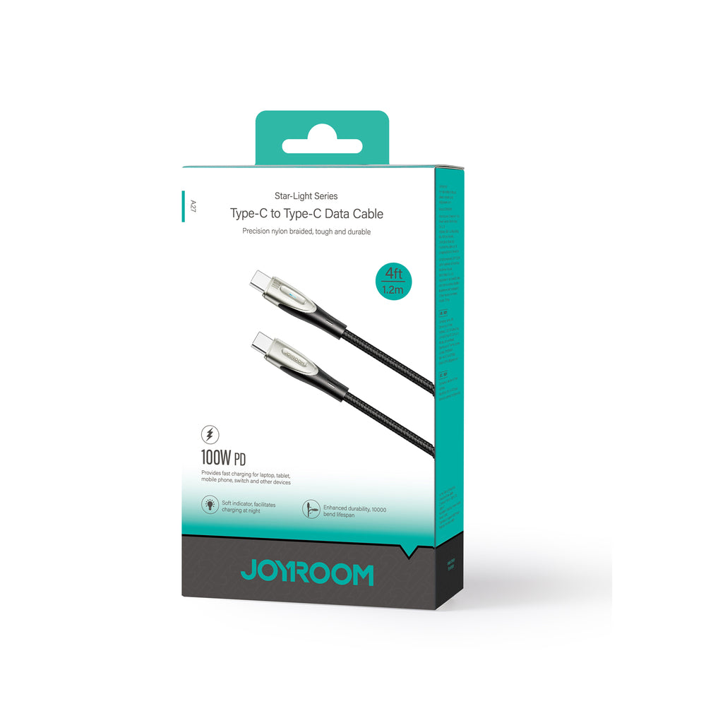 Joyroom Star-Light-serie SA27-CC5 USB-C / USB-C-kabel 100W 1,2m - svart