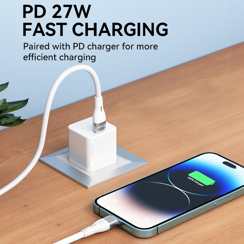 Wozinsky WSTCL1 Lightning / USB-C PD 27W-kabel 1 m - vit
