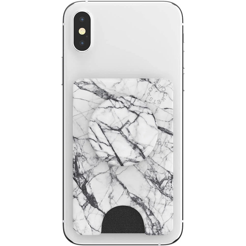 POPSOCKETS Wallet Dove White Marble Avtagbar mobil plånbok PopWallet+