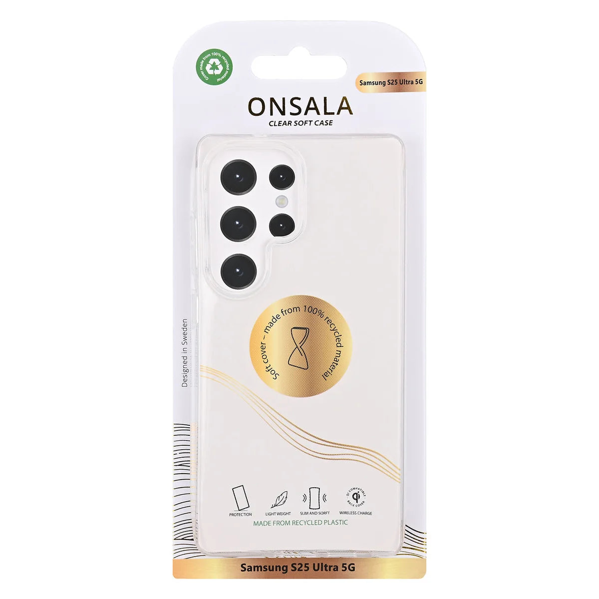 ONSALA Mobilskal Samsung S25 Ultra 5G TPU Återvunnen Transparent