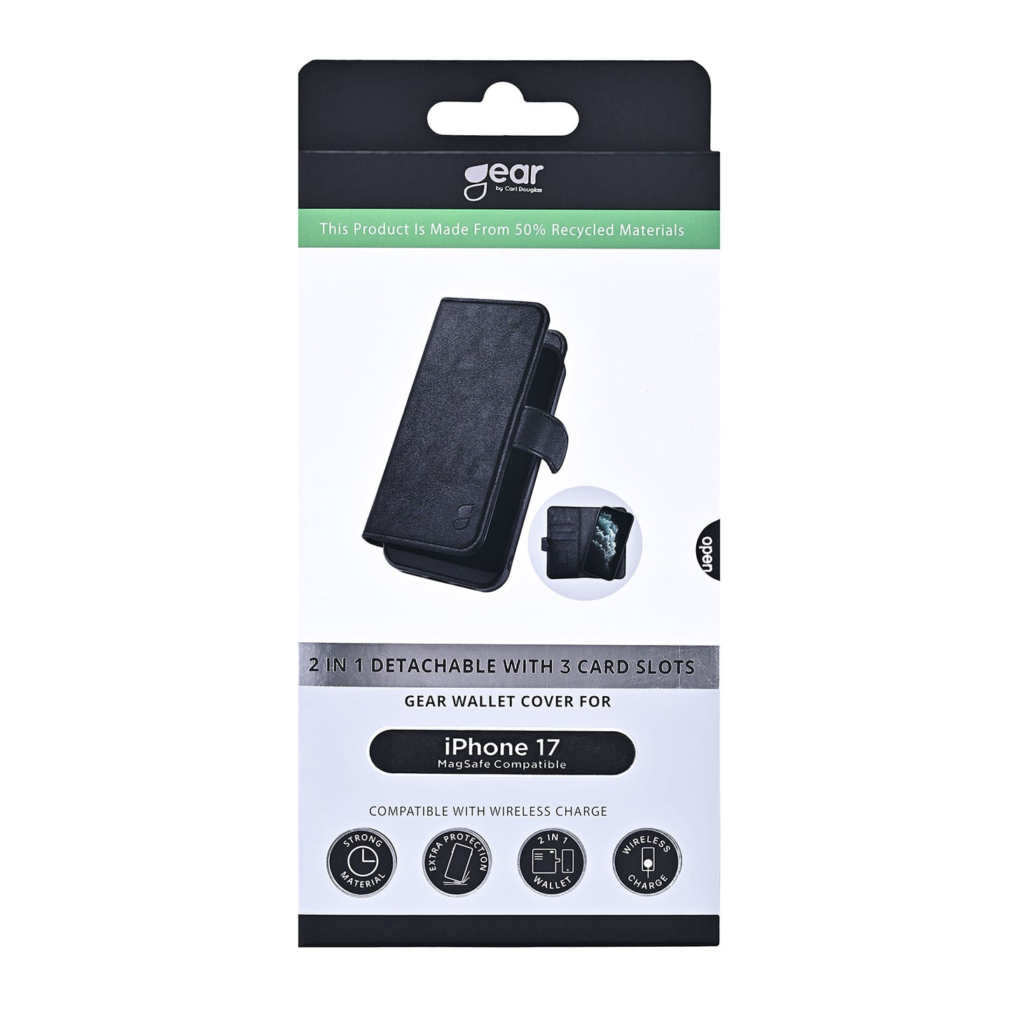 Gear 2in1 3 Card Recycled Mag Serie iPhone 17 Black