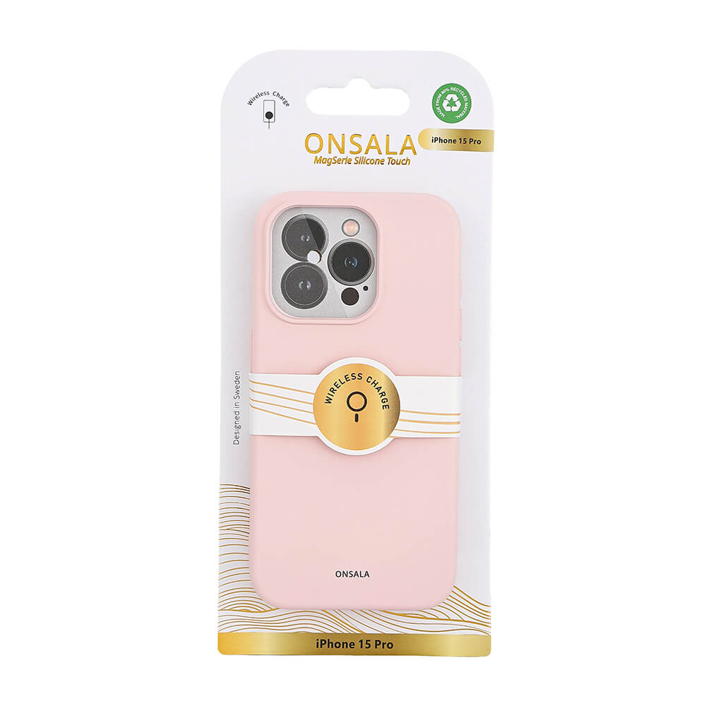 Onsala Back Sil Touch Recycled Mag Serie iPhone 15 Pro Chalk Pink