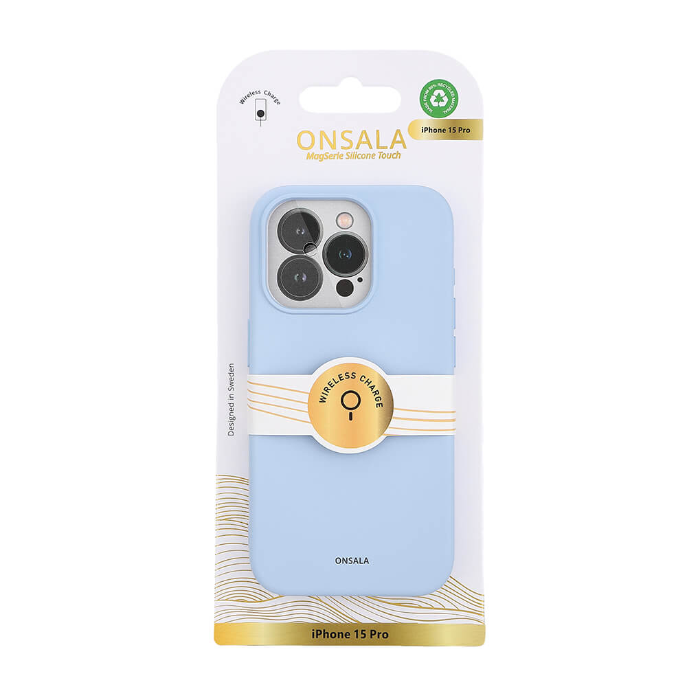 Onsala Back Sil Touch Recycled Mag Serie iPhone 15 Pro Light Blue