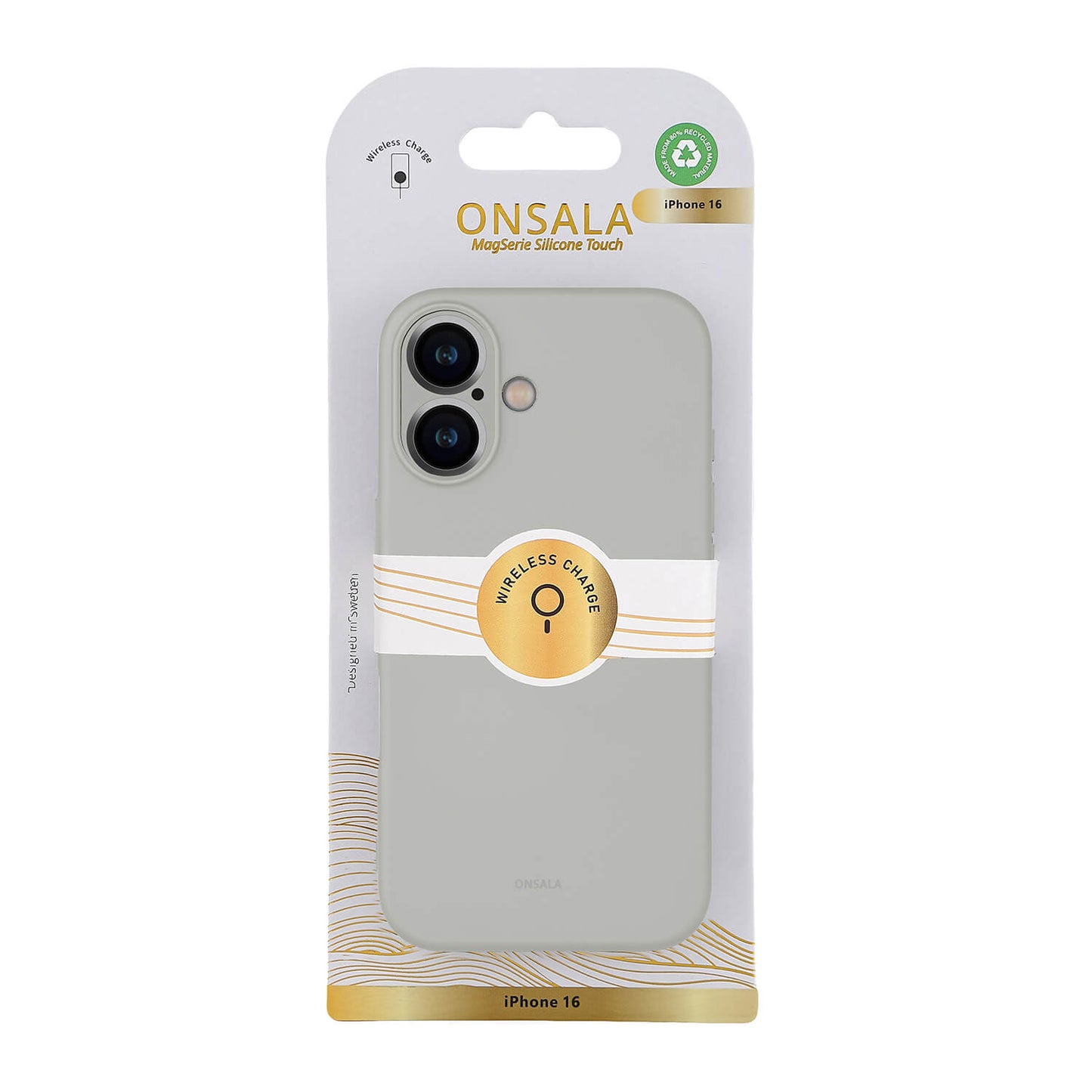 Onsala Back Sil Touch Recycled Mag Serie iPhone 16 Concrete