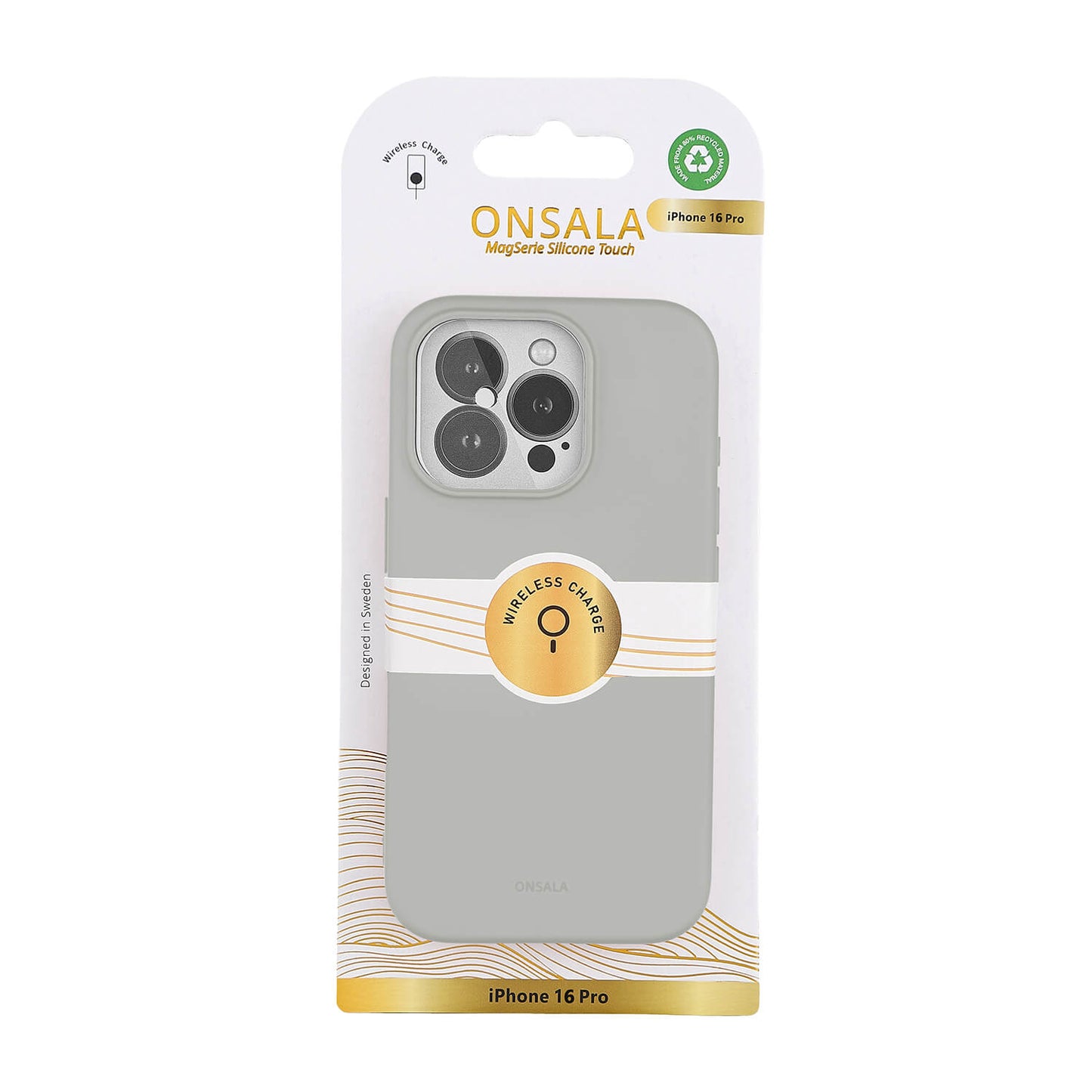 Onsala Back Sil Touch Recycled Mag Serie iPhone 16 Pro Concrete