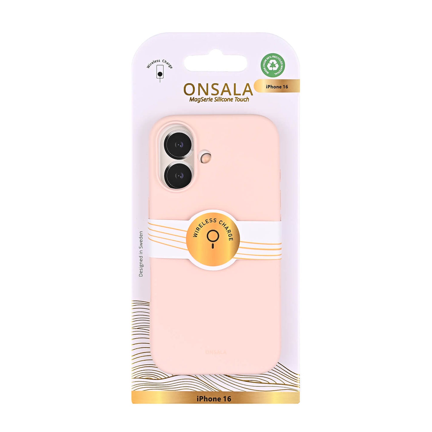 Onsala Back Sil Touch Recycled Mag Serie iPhone 16 Chalk Pink