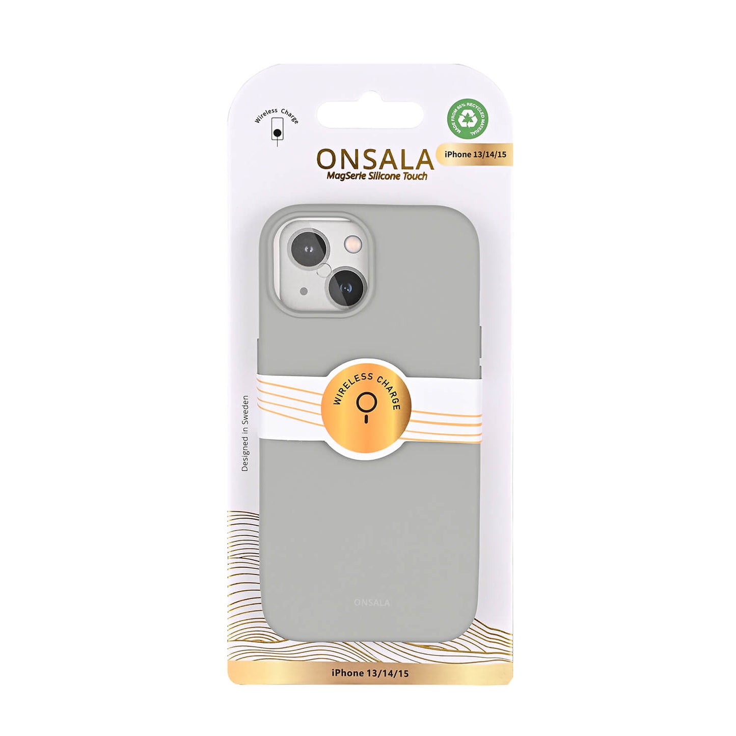 Onsala Back Sil Touch Recycled Mag Serie iPhone 13/14/15 Concrete