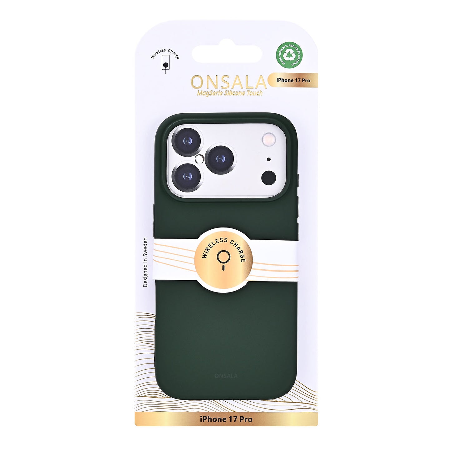 Onsala Back Sil Touch Recycled Mag Serie iPhone 17 Pro Olive Green