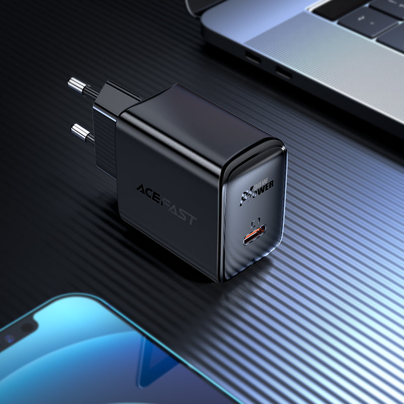 Acefast laddare GaN USB typ C 30W, PD, QC 3.0, AFC, FCP vit (A21 vit)