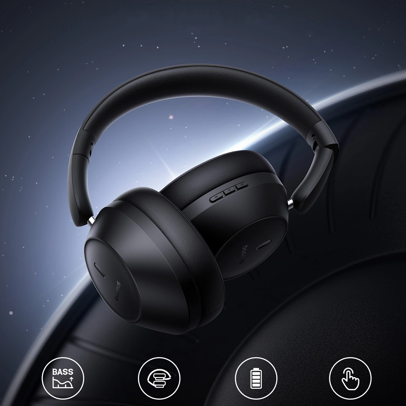 Baseus Bass 30 Max Wireless Headphones - Svart