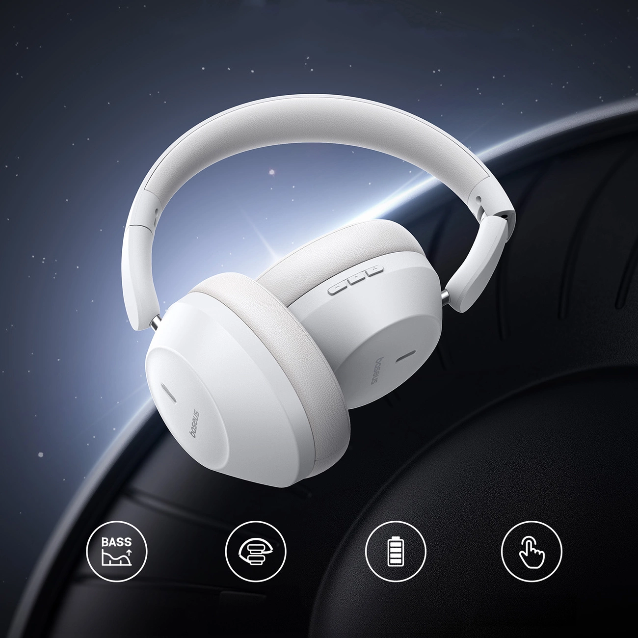 Baseus Bass 30 Max Wireless Headphones - Vit