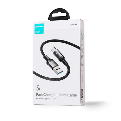 Joyroom Extraordinary Series A10 USB-A / USB-C 3A-kabel 1,2 m - Svart