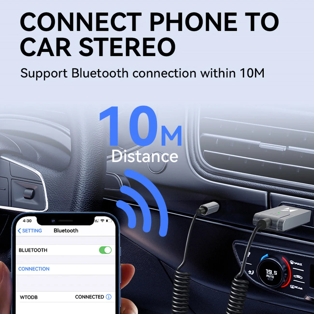 Wozinsky WTODB Bluetooth 5.3 ljudadapter / AUX-ljudmottagare