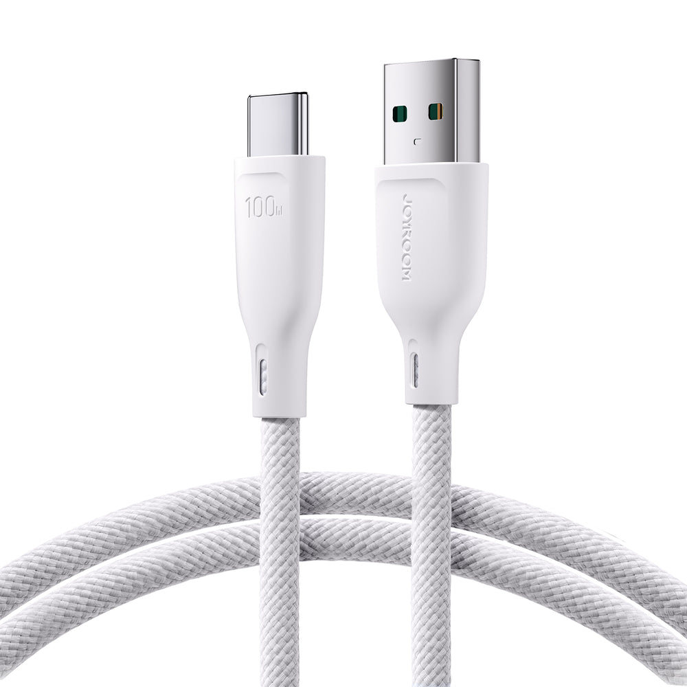 Joyroom Multi-Color Series S-A34 USB-A / USB-C 100W Kabel 1m - Vit