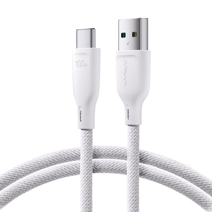 Joyroom Multi-Color Series S-A34 USB-A / USB-C 100W Kabel 1m - Vit