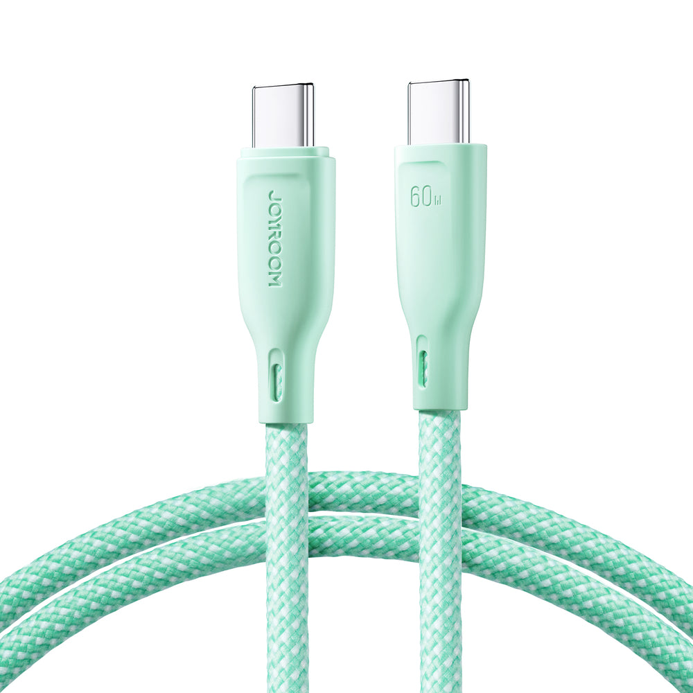 Joyroom Multi-Color Series S-A34 USB-C / USB-C PD 60W-kabel 1m - grön