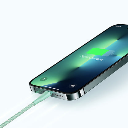 Joyroom Multi-Color Series S-A34 USB-C / USB-C PD 60W-kabel 1m - grön
