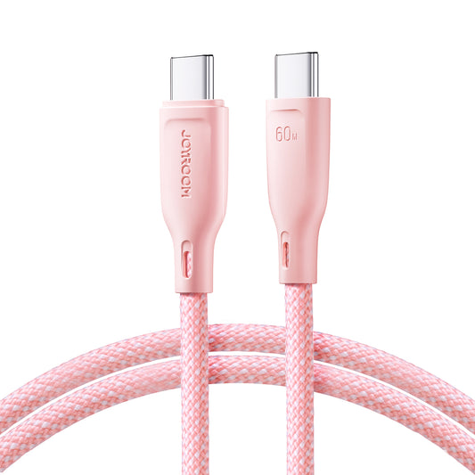 Joyroom Multi-Color Series S-A34 USB-C / USB-C PD 60W 1m-kabel - Pink