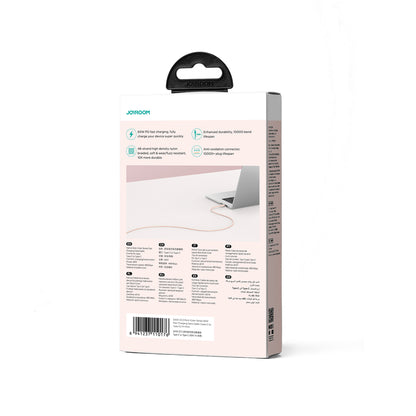 Joyroom Multi-Color Series S-A34 USB-C / USB-C PD 60W 1m-kabel - Pink