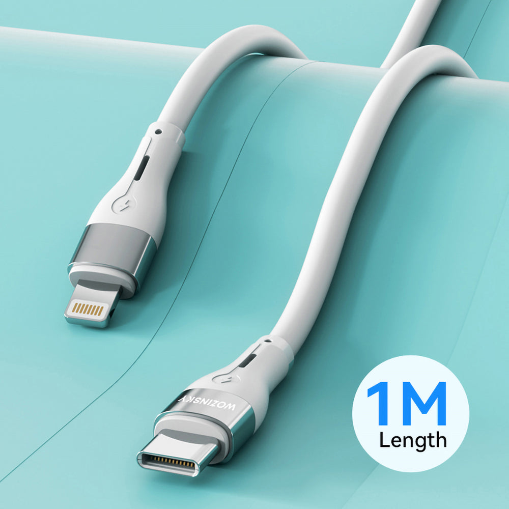 Wozinsky WSTCL1 Lightning / USB-C PD 27W-kabel 1 m - vit