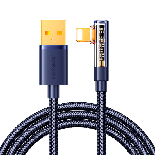 Joyroom Gaming Cable S-UL012A6 Lightning (vinklat) / USB-A (rätt) 2,4A 1,2 m - blått