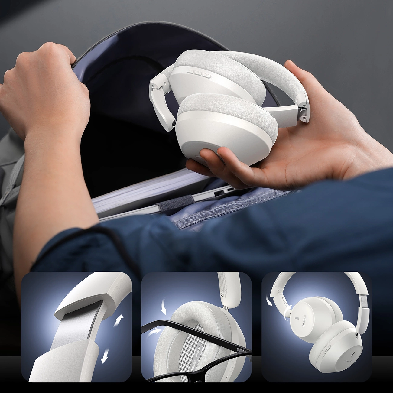 Baseus Bass 30 Max Wireless Headphones - Vit