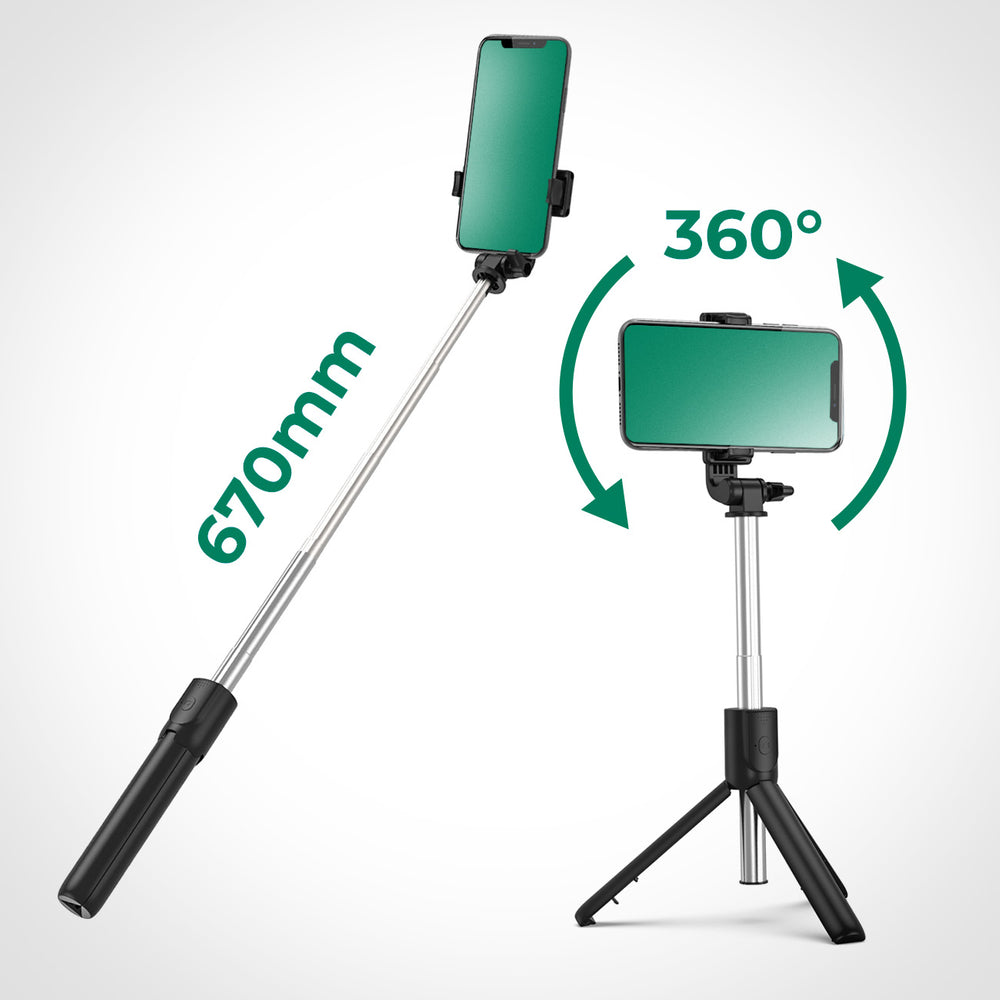 Selfie stick WRY1S teleskopiskt stativ 0,7m för telefon - svart