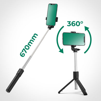 Selfie stick WRY1S teleskopiskt stativ 0,7m för telefon - svart