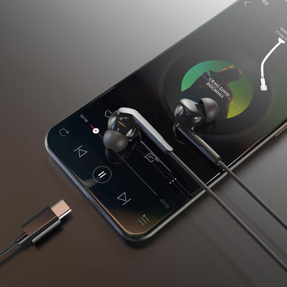 Dudao X3C+ trådbundna USB-C hörlurar 1.2m - Svart