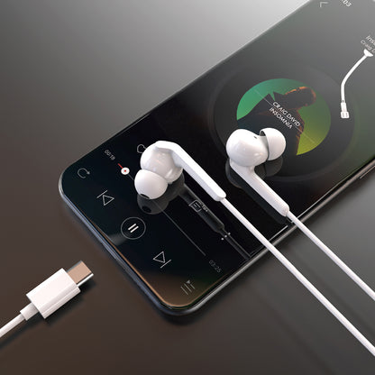 Dudao X3C+ trådbundna USB-C hörlurar 1,2 m - Vit