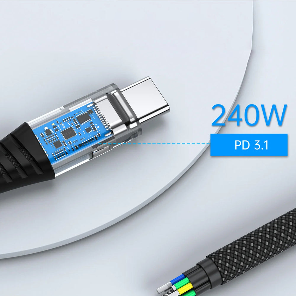 Choetech XCC-1051 magnetisk USB-C / USB-C PD 3,1 kabel 240W 1,8m - svart