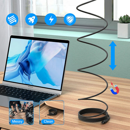 Choetech XCC-1051 magnetisk USB-C / USB-C PD 3,1 kabel 240W 1,8m - svart