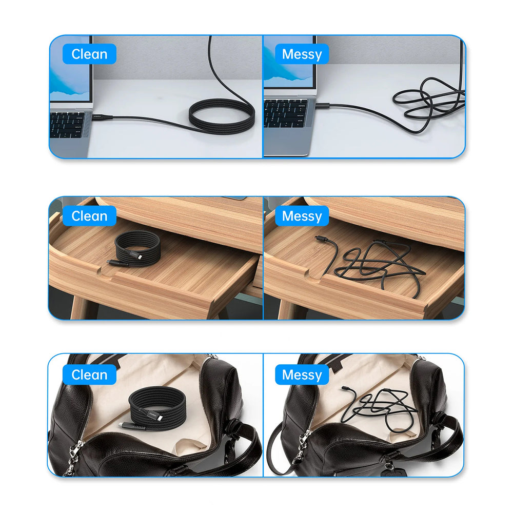 Choetech XCC-1051 magnetisk USB-C / USB-C PD 3,1 kabel 240W 1,8m - svart