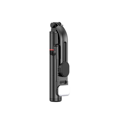 Tech-Protect L05S Bluetooth-selfiestick med stativ upp till 105 cm med LED-ljus - svart
