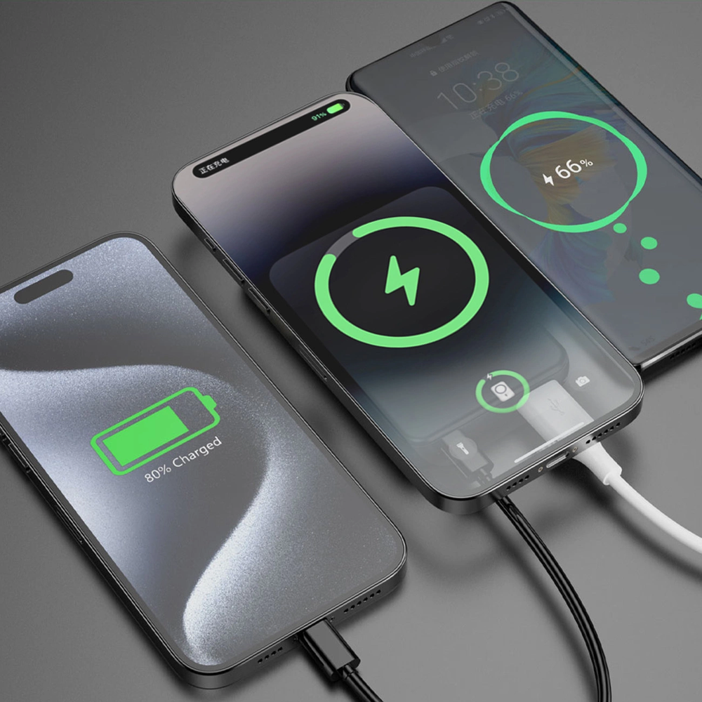 Powerbank Dudao K14S+ 10000mAh 20W USB-A / USB-C / MagSafe med stativ - svart
