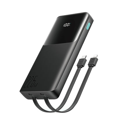 Joyroom JR-PBF19 22.5W 10000mAh Powerbank med två inbyggda kablar - svart