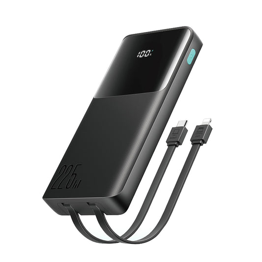 Joyroom JR-PBF19 22.5W 10000mAh Powerbank med två inbyggda kablar - svart