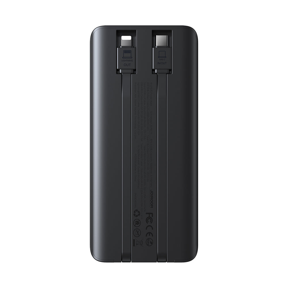 Joyroom JR-PBF19 22.5W 10000mAh Powerbank med två inbyggda kablar - svart