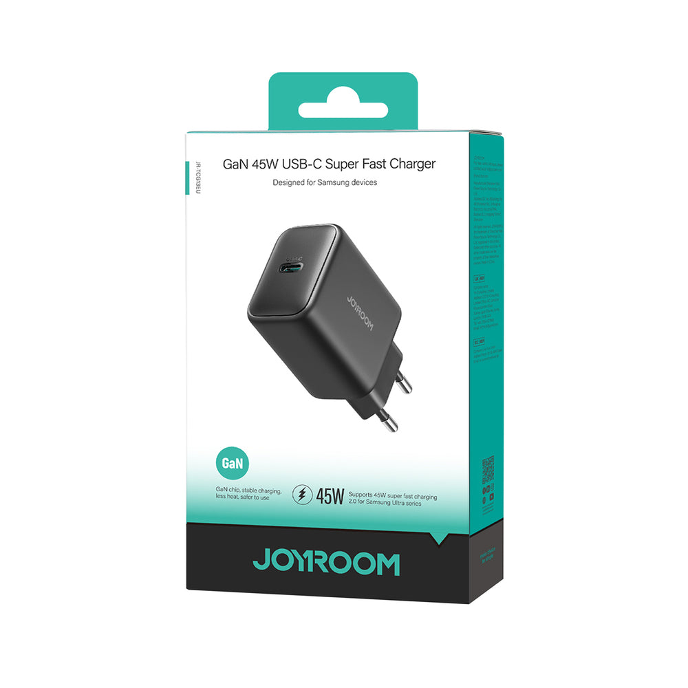 Joyroom JR-TCG13 45W GaN Wall Charger för Samsung Ultra - Svart