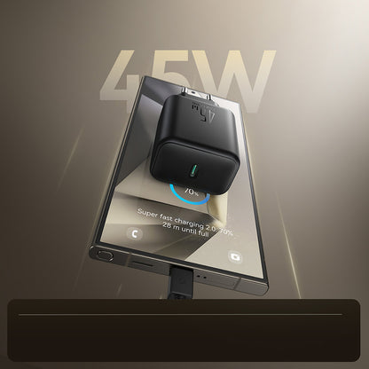 Joyroom JR-TCG13 45W GaN Wall Charger för Samsung Ultra - Svart