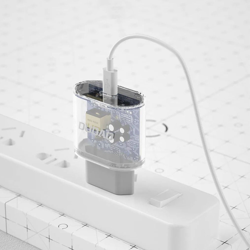 Dudao A14EUC PD 20W USB-C väggladdare med kabel - vit