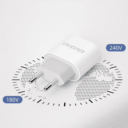 Dudao A14EUC PD 20W USB-C väggladdare med kabel - vit