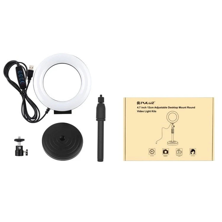 Puluz LED-ringlampa med justerbar bas PU391