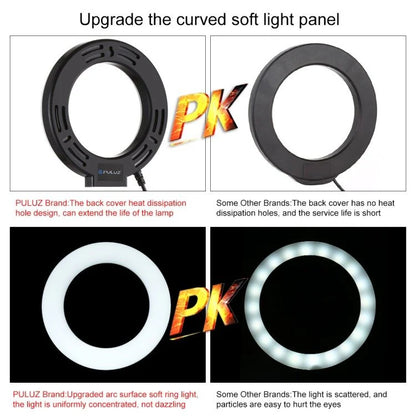 Puluz LED-ringlampa med justerbar bas PU391
