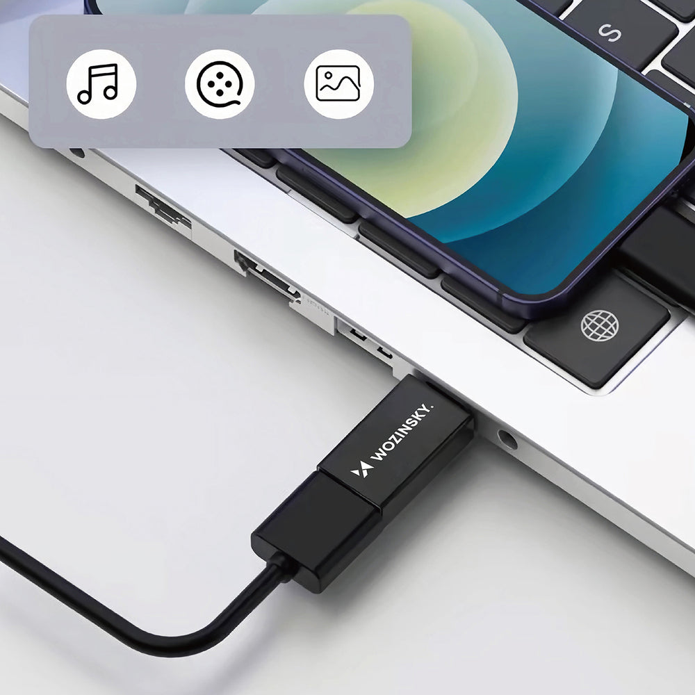 Wozinsky W10GY1S USB-C - USB-A 3.2 10Gb/s Adapter - Svart
