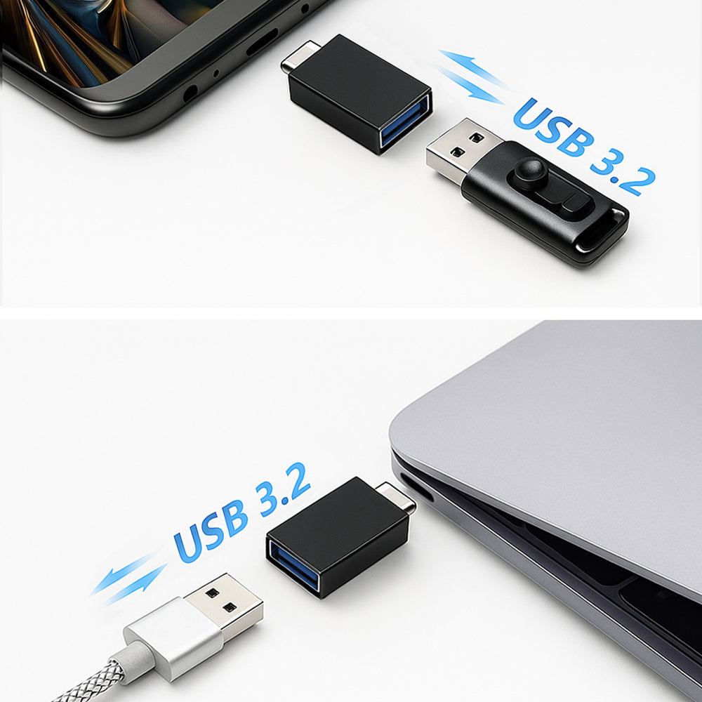 Wozinsky W10GY1S USB-C - USB-A 3.2 10Gb/s Adapter - Svart
