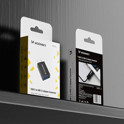 Wozinsky W10GY1S USB-C - USB-A 3.2 10Gb/s Adapter - Svart