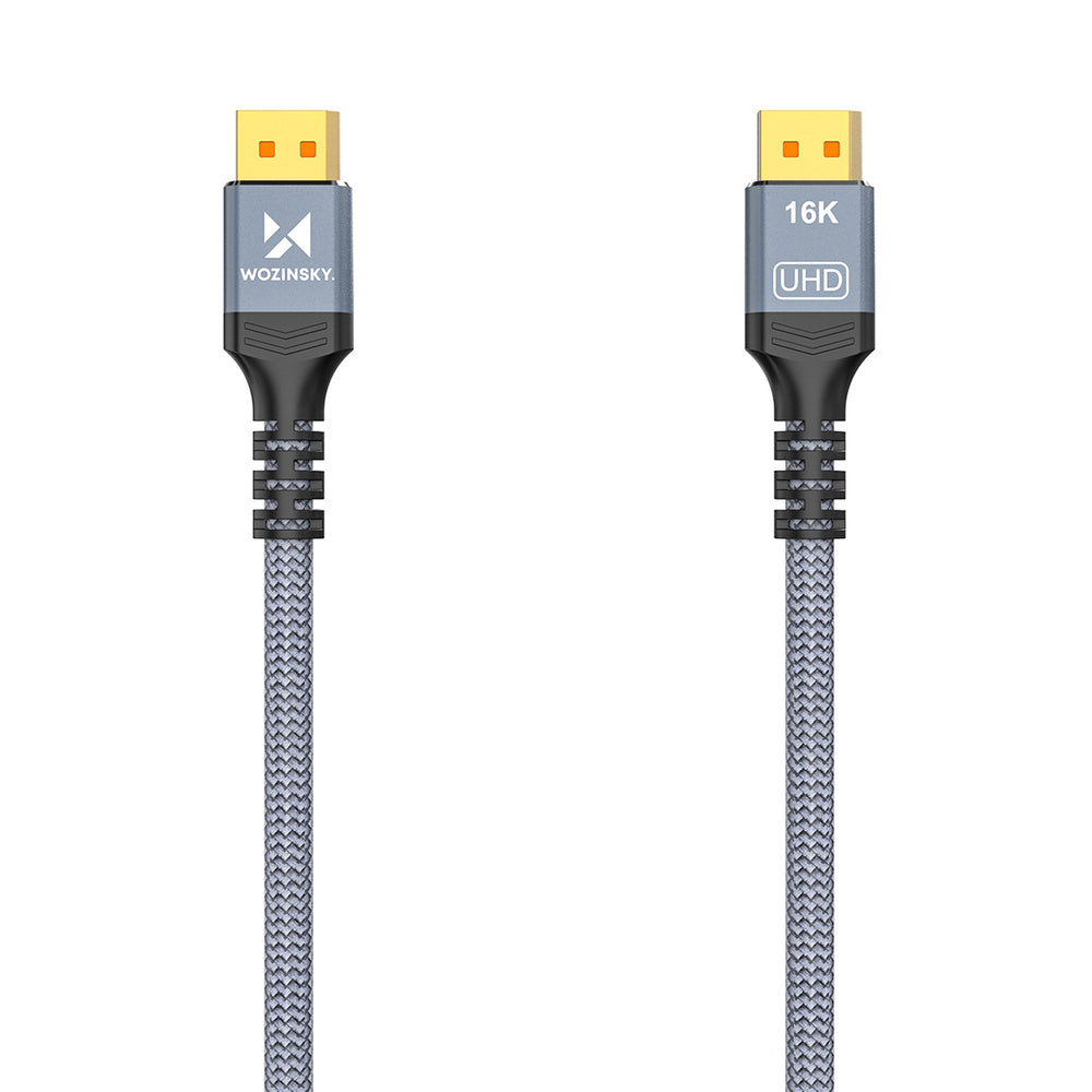 Wozinsky WPS-16AYL1S DisplayPort 2.1 Kabel 80Gb/s 16K@60Hz 8K@120Hz 4K@240Hz HDR HDCP DSC 1m - Svart