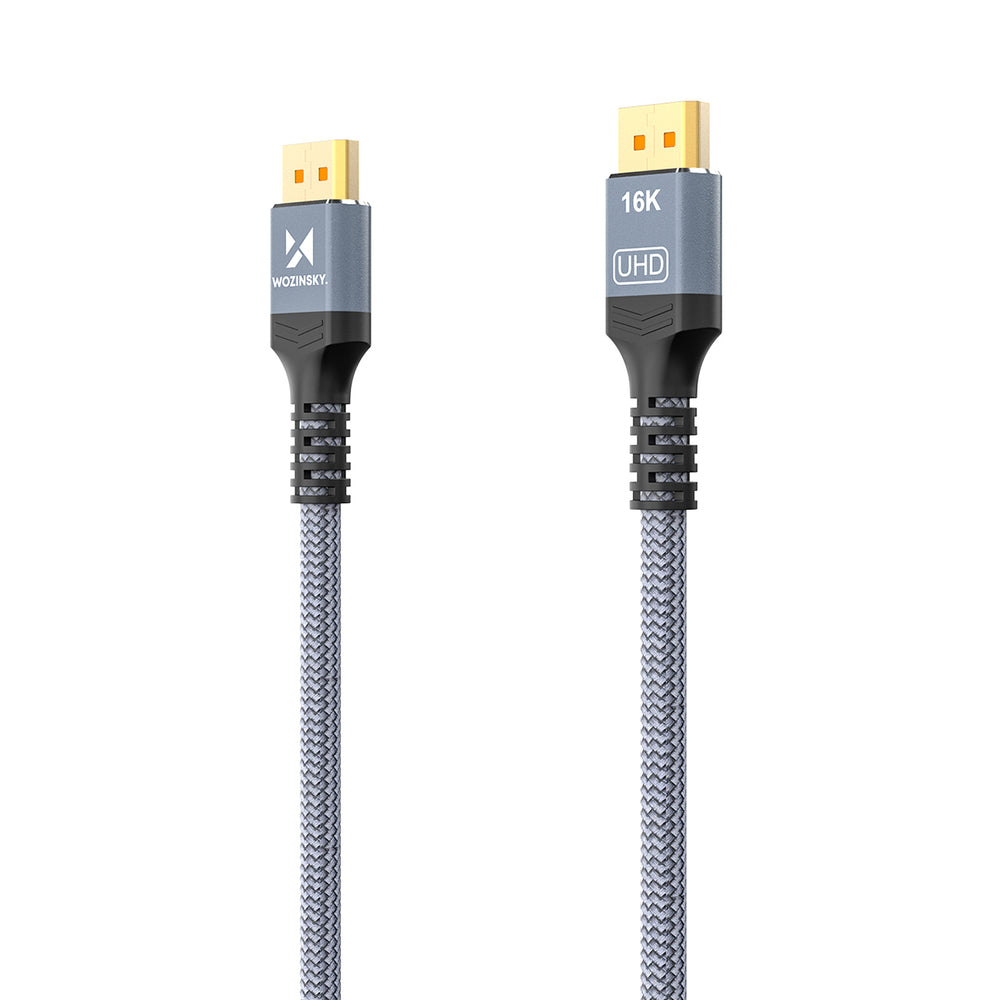 Wozinsky WPS-16AYL1S DisplayPort 2.1 Kabel 80Gb/s 16K@60Hz 8K@120Hz 4K@240Hz HDR HDCP DSC 1m - Svart